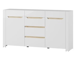 Komoda 2D4S Ice 10 : Czas dostawy - 1-4 tygodnie, Kolor frontu - biały połysk, Kolor korpusu - biały, Kolor wstawek - sonoma jasna