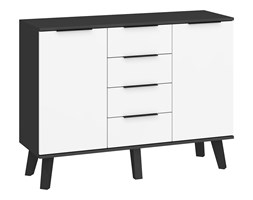 Komoda Sven 2D4S (SVN-02) : Czas dostawy - 1-4 tygodnie, Kolor frontu - biały połysk, Kolor korpusu - czarny matowy