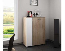 Komoda Sky (SKY-01) : Czas dostawy - 1-4 tygodnie, Kolor frontu - biały mat, Kolor korpusu - dąb sonoma