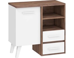 Komoda Nordis 1D2S (NOR-02) : Czas dostawy - 1-4 tygodnie, Kolor frontu - biały mat, Kolor korpusu - craft tabacco