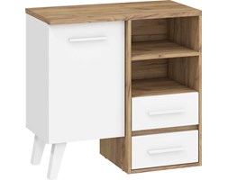 Komoda Nordis 1D2S (NOR-02) : Czas dostawy - 1-4 tygodnie, Kolor frontu - biały mat, Kolor korpusu - craft złoty