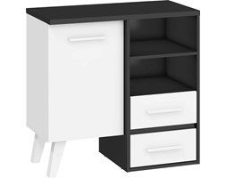 Komoda Nordis 1D2S (NOR-02) : Czas dostawy - 1-4 tygodnie, Kolor frontu - biały mat, Kolor korpusu - czarny matowy