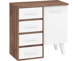 Komoda Nordis 1D4S (NOR-03) : Czas dostawy - 1-4 tygodnie, Kolor frontu - biały mat, Kolor korpusu - craft tabacco
