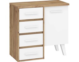 Komoda Nordis 1D4S (NOR-03) : Czas dostawy - 1-4 tygodnie, Kolor frontu - biały mat, Kolor korpusu - craft złoty