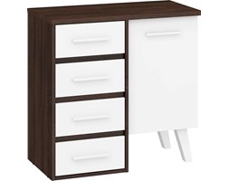 Komoda Nordis 1D4S (NOR-03) : Czas dostawy - 1-4 tygodnie, Kolor frontu - biały mat, Kolor korpusu - dąb sonoma ciemna