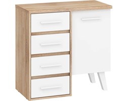 Komoda Nordis 1D4S (NOR-03) : Czas dostawy - 1-4 tygodnie, Kolor frontu - biały mat, Kolor korpusu - dąb sonoma