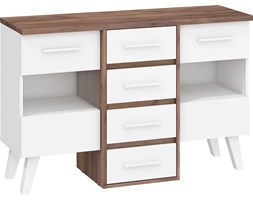 Komoda Nordis 4SW (NOR-05) : Czas dostawy - 1-4 tygodnie, Kolor frontu - biały mat, Kolor korpusu - craft tabacco