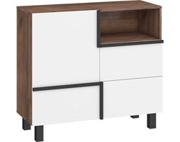 Komoda Lars 1D2S (LAR-01) : Czas dostawy - 1-4 tygodnie, Kolor frontu - biały mat, Kolor korpusu - craft tabacco