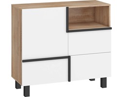 Komoda Lars 1D2S (LAR-01) : Czas dostawy - 1-4 tygodnie, Kolor frontu - biały mat, Kolor korpusu - dąb sonoma