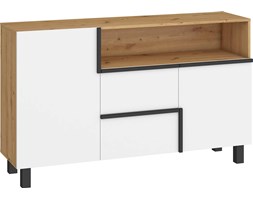 Komoda Lars 2D2S (LAR-02) : Czas dostawy - 1-4 tygodnie, Kolor frontu - biały mat, Kolor korpusu - Dąb Artisan