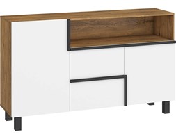 Komoda Lars 2D2S (LAR-02) : Czas dostawy - 1-4 tygodnie, Kolor frontu - biały mat, Kolor korpusu - Dąb Burgundzki