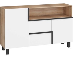 Komoda Lars 2D2S (LAR-02) : Czas dostawy - 1-4 tygodnie, Kolor frontu - biały mat, Kolor korpusu - dąb sonoma