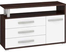 Komoda duża Angel 1D3S (ANG-04) : Czas dostawy - 1-4 tygodnie, Kolor frontu - biały połysk, Kolor korpusu - dąb sonoma ciemna