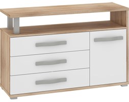 Komoda duża Angel 1D3S (ANG-04) : Czas dostawy - 1-4 tygodnie, Kolor frontu - biały połysk, Kolor korpusu - dąb sonoma