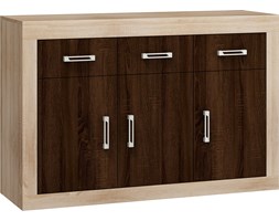 Komoda Verin średnia 3D3S (VRN-10) : Czas dostawy - 1-4 tygodnie, Kolor frontu - dąb sonoma ciemna, Kolor korpusu - dąb sonoma