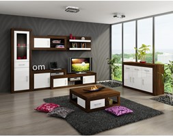 Komoda Verin średnia 3D3S (VRN-10) : Czas dostawy - 1-4 tygodnie, Kolor frontu - biały połysk, Kolor korpusu - dąb sonoma ciemna