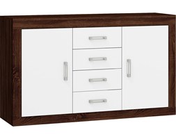 Komoda duża Verin 2D4S (VRN-09) : Czas dostawy - 1-4 tygodnie, Kolor frontu - biały połysk, Kolor korpusu - dąb sonoma ciemna