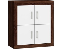 Komoda Verin 4D (VRN-01) : Czas dostawy - 1-4 tygodnie, Kolor frontu - biały połysk, Kolor korpusu - dąb sonoma ciemna