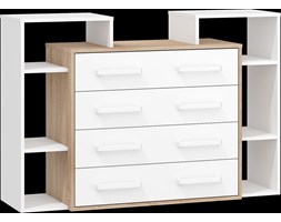 Komoda Rio 4S (RIO-07) : Czas dostawy - 1-3 tygodnie, Kolor frontu - biały mat, Kolor korpusu - dąb sonoma