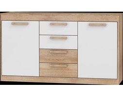 Komoda Maximus 2D4S (MXS-08) : Czas dostawy - 1-3 tygodnie, Kolor frontu - biały połysk, Kolor korpusu - dąb sonoma