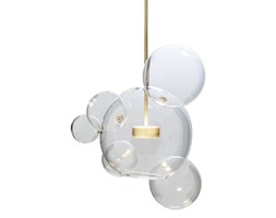 Bubble 6 - duża nowoczesna lampa wisząca - pączkujące szklane kule