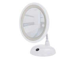 Białe lusterko kosmetyczne z LED Wenko Style
