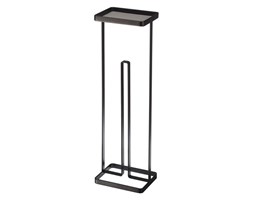 Czarny stojak na papier toaletowy z półeczką YAMAZAKI Tower
