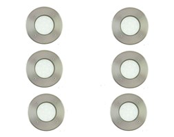 LAMEDO-Komplet 6 reflektorków LED zewnętrznych do zabudowy Biała Ciepła Nikiel Ø10cm