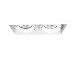 MERANO 2 oprawa stropowa wpuszczana 2 x 50W GU10 podtynkowa metalowa biała do zabudowy downlight nowoczesna Light Prestige LP-2790/2RS WH frame