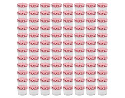 vidaXL Szklane słoiki na dżem, biało-czerwone pokrywki, 96 szt, 110 ml