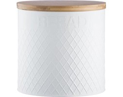 Pojemnik na pieczywo Embossed 26x26 cm biało-drewniany