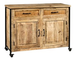 Komoda industrialna z drewna mango Easton na kółkach