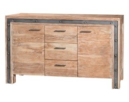 Komoda industrialna z litego drewna z okuciami Bolt