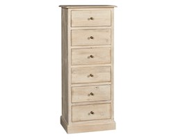 Komoda na ubrania z drewna mango Cottage 6 szuflad