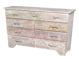 Komoda orientalna rzeźbiona Namastè 9 szuflad