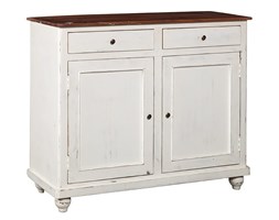 Komoda z drewna bielonego Country White 2 szuflady