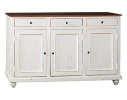 Komoda z drewna bielonego Country White 3 szuflady