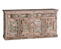 Komoda z drewna z recyclingu Bridge 4 szuflady 4 drzwi