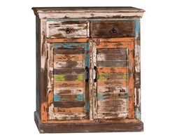 Komoda z drewna z recyclingu Eco 2 szuflady 2 drzwi