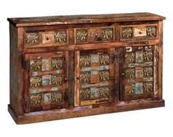 Komoda z drewna z recyklingu Elefant Brass 3 drzwi