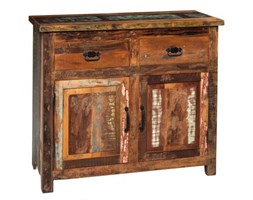 Komoda z drewna z recyklingu Lumber 2 szuflady 2 drzwi