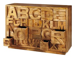 Komoda z litego drewna akacja Word 26 szuflad