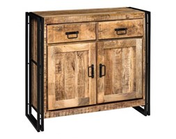 Komoda z litego drewna mango Brick 2 drzwi