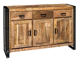 Komoda z litego drewna mango Brick 3 drzwi