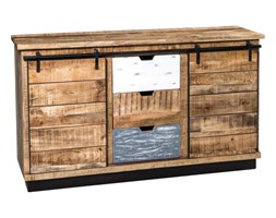 Komoda z litego drewna mango Navy 3 szuflady 2 drzwi