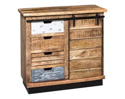 Komoda z litego drewna mango Navy 4 szuflady 1 drzwi