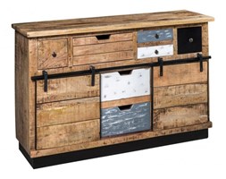 Komoda z litego drewna mango Navy 7szuflad 2 drzwi