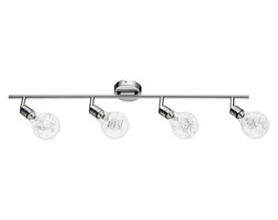 Sufitowa LAMPA regulowana BULBS 2507428 BriTop reflektorowa OPRAWA żarówki listwa chrom przezroczyste