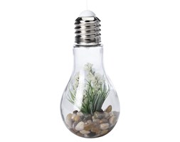 Dekoracja z kwiatami - lampa LED, wisząca żarówka