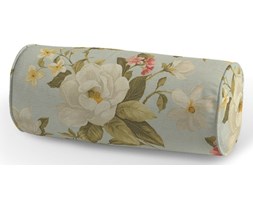 Dekoria Poduszka wałek prosty, duże kwiaty na jasno-błękitnym tle, Ø16 × 40 cm, Londres